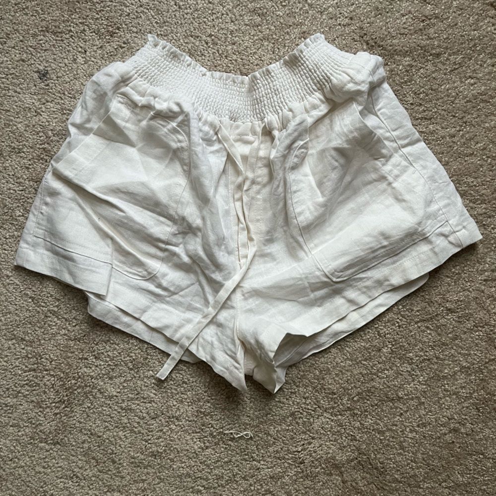 White Linen Shorts